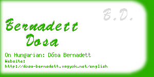 bernadett dosa business card